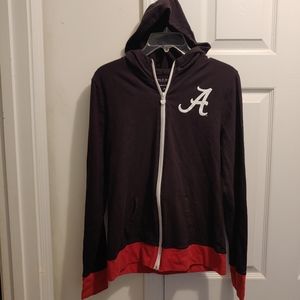 Alabama Crimson Tide 5th & Ocean Long Sleeve Hoodie Full Zip-up Sweatshirt.